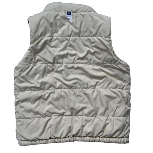 Baby GAP SIZE 5 YEARS Reversible Floral Ditsy/Cream Puffer Vest w Tuckaway Hood - Picture 6 of 6